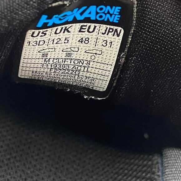 HOKA One One Mens Clifton 8 Running Shoes Athletic Sneakers Gray Red Mens 13 - Picture 9 of 16